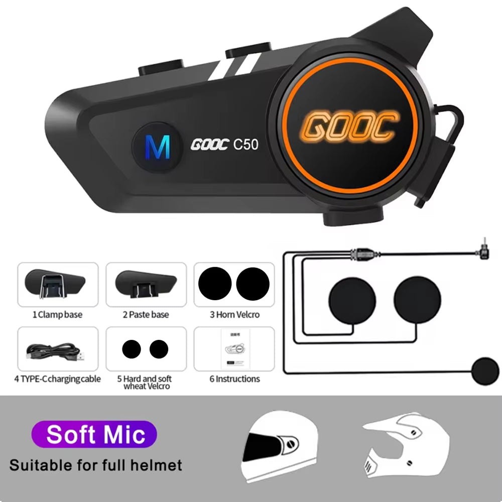 RidePro 5.3: Bluetooth Helmet Headset for Motorcycles