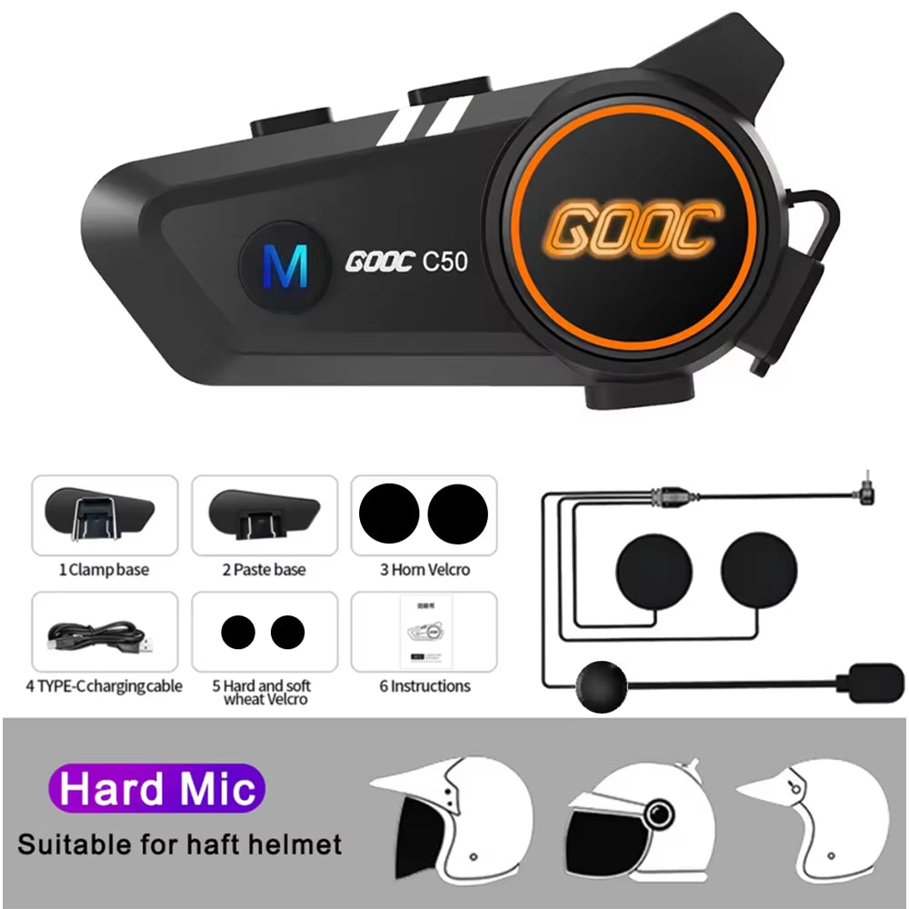 RidePro 5.3: Bluetooth Helmet Headset for Motorcycles