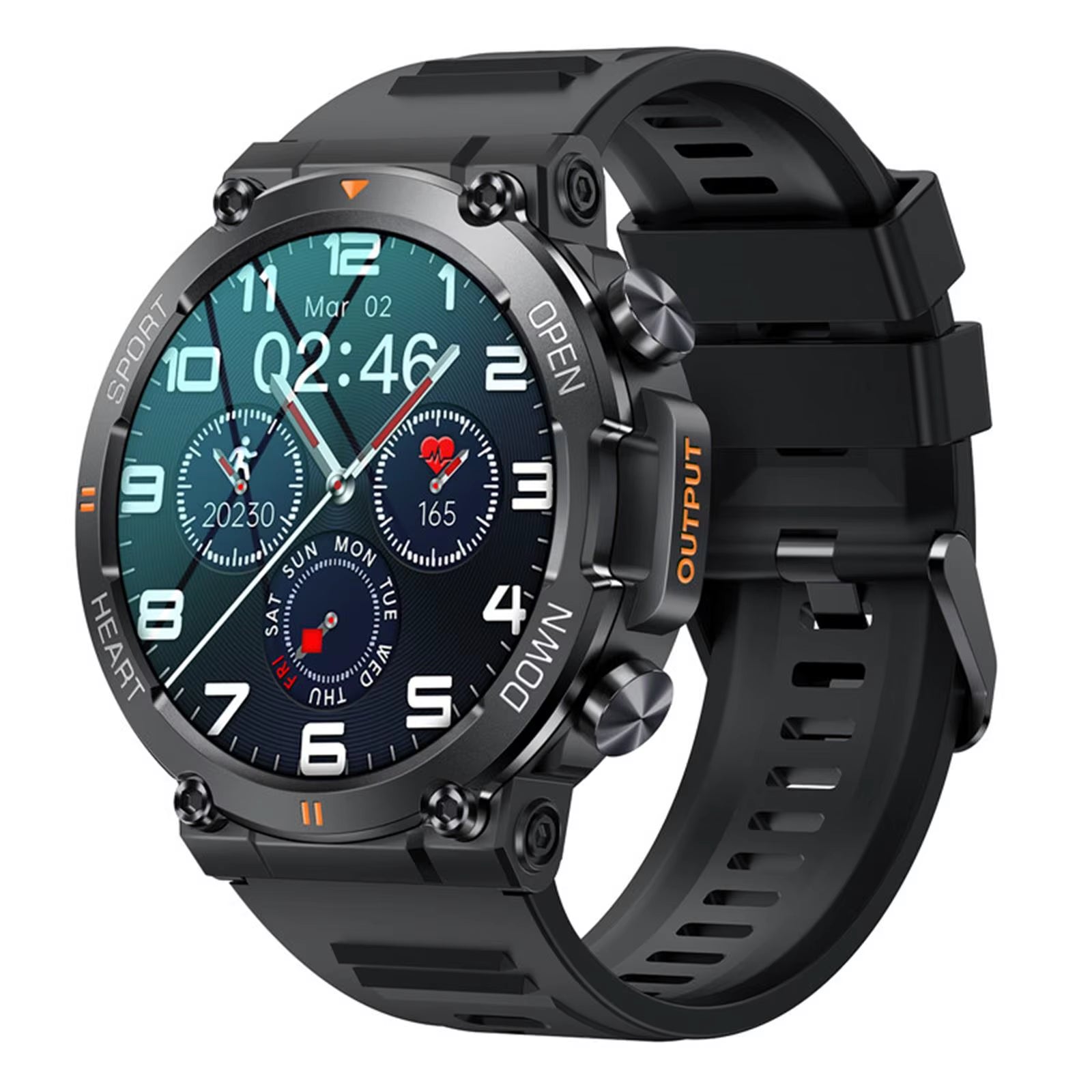 PulseMaster Pro: Advanced Smartwatch for Men with Heart Rate Monitoring and Long Battery Life