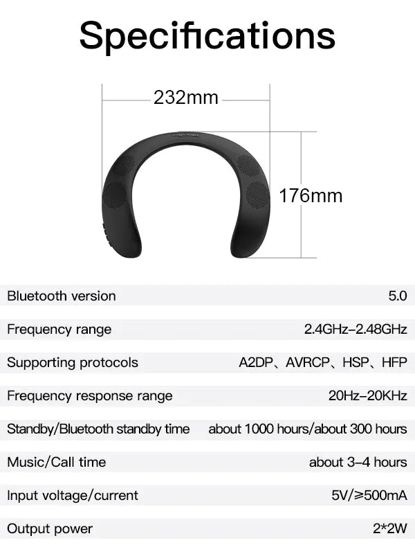 Smart Bluetooth Neckband Speaker